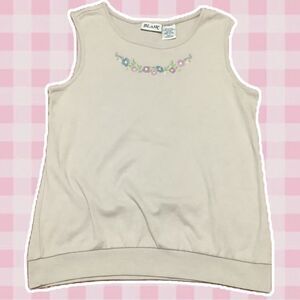 Blair Vintage Purple Floral Embroidered Cottagecore Sleeveless Blouse Sz Medium